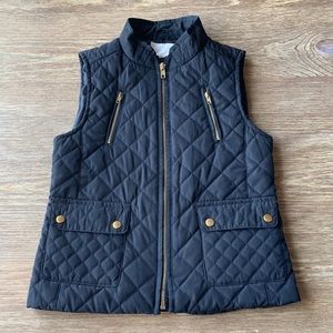 Copper Key Girls Black Quilted Vest (7/8) with Pockets
